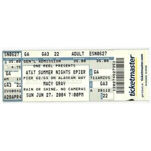 Vintage 2004 Macy Gray Full Complete Concert Ticket Stub Seattle WA